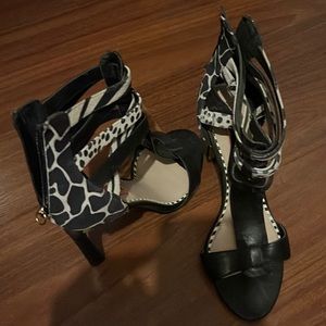 Betsy Johnson black and white heals